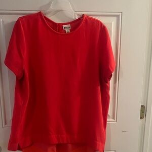 STYLUS Bright Red Short Sleeve Blouse
